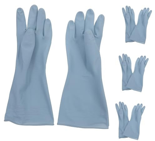 TIDTALEO 4pairs Dish Washing Gloves Women's Thick Rubber Gloves Heavy Duty for Kitchen Cleaning s