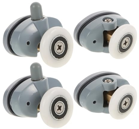 COHEALI 4 Piezas Rodillos Para Puertas Correderas De Ducha De Vidrio Herrajes Para Puerta Corredera Con Ruedas Planas Para Deslizamiento Y Repuesto Para Mamparas De BañO