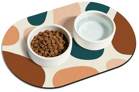 METEOROCK Napfunterlage Hund-Saugfähige 51x30,5 cm Napfunterlage für Hunde, rutschfeste Hundenapf Unterlage mit Gummisohle für Fußböden, Leicht zu Verstauende Unterlage Hundenapf