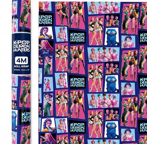 KPOP Demon Hunters Wrapping Paper Roll – Multicolour K-Pop Gift Wrap | Wrapping Paper for Birthdays, Parties & Presents, Official Netflix K-Pop Demon Hunters Roll Wrap for Kids, Teens & Fans