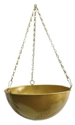 HUTSRAI Dekorativer Hängepflanzer für Den Innenbereich, Metall, Kunstdekor, Sukkulenten-Hängekorb, Gartenzubehör, Gold, Groß
