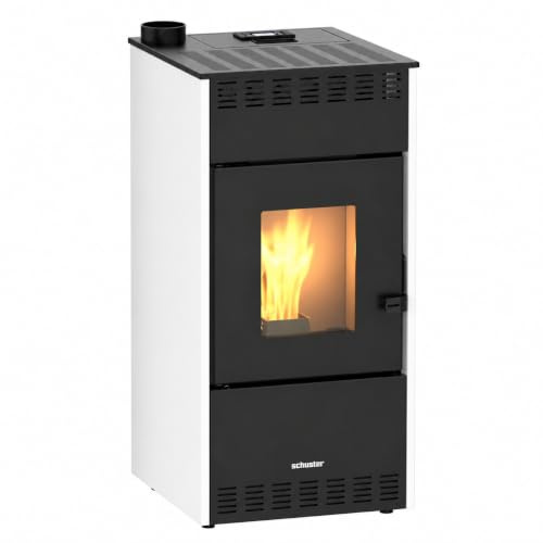 Estufa de Pellets 10 kW RHEA Blanca Silenciosa hasta 90 m²