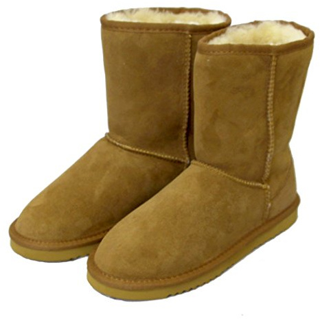 Sheepskin World Deluxe Bottes Courtes en Peau de Mouton Britannique Marron - Marron - Noisette, 42 2/3