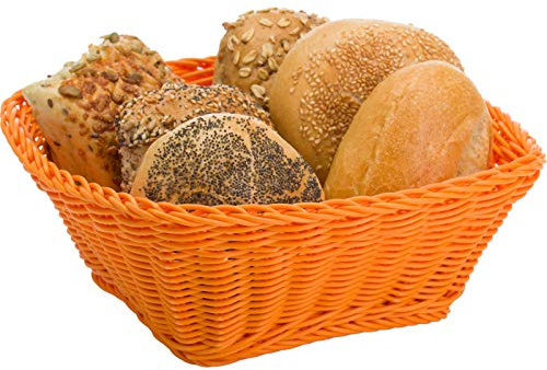 Saleen Mehrzweck-Korb, Gastrotauglich, Quadratisch, 23 x 23 x 9 cm, Kunststofffaser, Orange, 02096501101