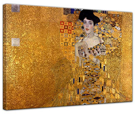 Bilderdepot24 Bild auf Leinwand | Gustav Klimt - Adele Bloch Bauer I in 70x50 cm als Wandbild | Wand-deko Dekoration Wohnung alte Meister | NEU-180206-70x50-abb