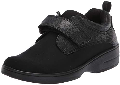 Propét Women's Opal Monk-Strap Loafer, Black, 9 XX_Wide US