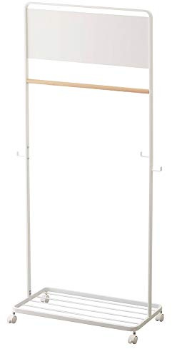 Yamazaki 5175 TOWER Kids Coat Rack With Panel, white, Steel/Wood/Nylon, Minimalist, 68.5 x 33 x 140 cm