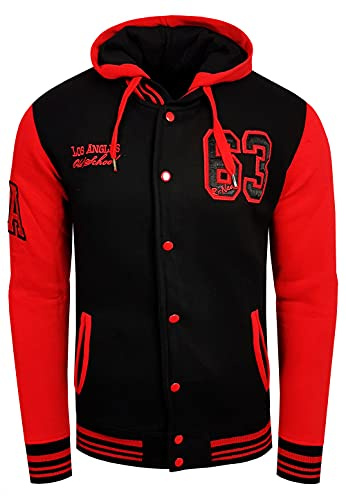 R-Neal College Jacke Herren Kapuzenpullver Collegejacke Sweatshirt College Sweater 76-1