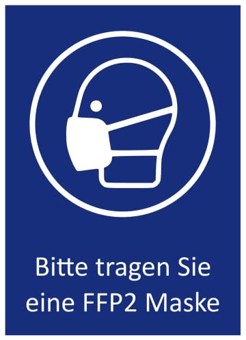 5 Aufkleber Bitte FFP2 Maske tragen Hinweis Schild zur Corona Maskenpflicht (FFP 2 Maske)