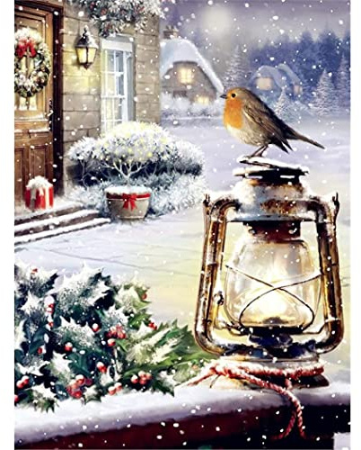 YSCOLOR Ölgemälde Nach Zahlen Malen Nach Zahlen Kits Für Erwachsene Winterlandschaft Bilder Nach Zahlen Diy Für Die Heimdekoration 40X50cm