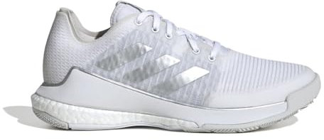 adidas Women's Crazyflight Indoor Court Shoe, White/Silver Metallic/Grey, 11.5 UK