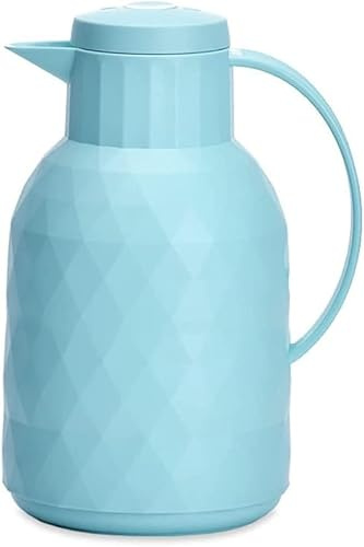 Herd-Wasserkocher, Tee-Ei, Flaschenwärmer, 1 l Diamant-Doppelwand-Glas-Vakuumflasche, Haushalt, Büro, Thermo-Wärmflasche, Wasserkocher, Weißer Tee, Kaffee, Thermoskannen (Farbe: Blau) (Farbe: Rosa) (