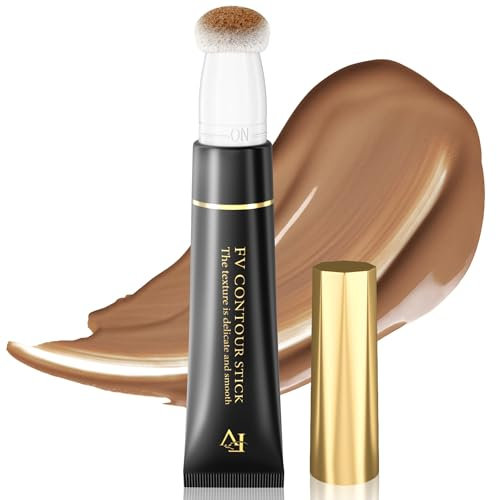 FV Liquid Contour Stick with Cushion Applicator, Creamy Texture & Easy to Blend Contour Wand with Natural Finish, Long Lasting and Waterproof Cream Bronzer Stick for 3D Face Makeup, 05 Brown