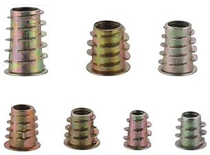 zalati Threaded Insert 120pcs Screw-In Nut Hex Drive Nut Socket Sleeves for Wooden Furniture DIY Making - Zinc Alloy, 7 Sizes