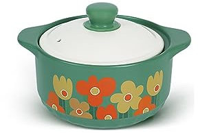 RUANLOV Cerámica Cazuela, cazuela de cerámica, Resistente a Altas temperaturas,Estilo Olla de Barro Rice crisol de la Sopa Olla pequeña cazuela (B 3.2L)