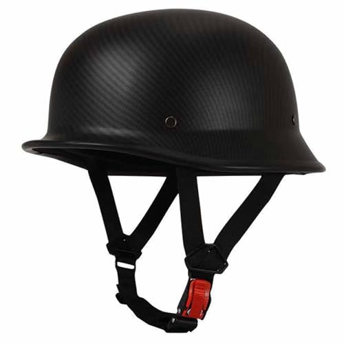 Motorradhelm Deutscher Stil Halbschalenhelm ECE-Zertifizierter Scooter Retro Brain-Cap Jethelm Roller-Helm Für Herren Damen Mit Brille Offenem Helm Scooter-Helm Schutzhelm 7,4XL:67-68CM
