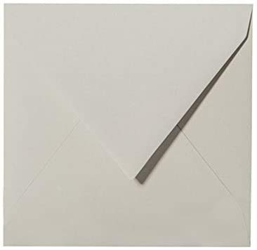 25 Briefumschläge Quadratisch Hell Grau 11 x 11 cm 110 x 110 mm, Grammatur 120 g/m²