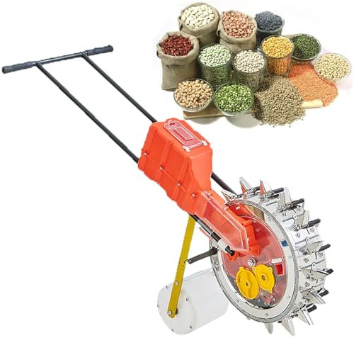 Dfdieratve Manual Seeder Planter Tool, Garden Seeder, Row Planter Precise Seeding Machine, Hand-Push Seeder for Corn Soy Peanut Cotton Soybean, 3-15 Millimeters of Seeds Can Be Sown