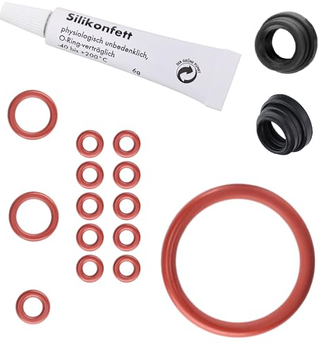 Snapworld-Kaffee Premium Seal Compatible with Saeco Philips Gaggia Coffee Maker O-Rings for Brewing Group Exhaust Pipe Water Tank Pressure Hose Maintenance Kit for RI EP HD SM SUP Silicone Grease