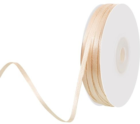 woric 91 m Schleifenband Gold, 3 mm Geschenkband Gold Satinband Champagner Goldenes Band Dekoband für Geschenkverpackung Basteln Ostern Jahrestag Geburtstag Hochzeit Deko