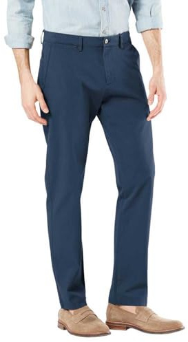 Dockers Pantalon pour Homme Crafted Kaki Slim Taper, Bleu océan., 32W / 30L