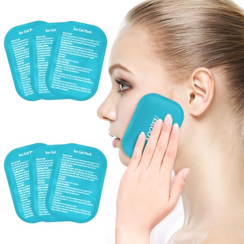 AOOWU Ghiaccio Gel Riutilizzabile, 6PCS Impacchi Gel Riutilizzabili Fredde e Calde, Set di Cuscinetti Refrigeranti per Lesioni, Sollievo Dal Dolore, Punture di Insetti, Terapie Caldo/Freddo
