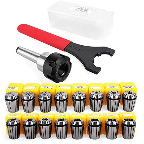 Lamsimoy ER25 Collet Set Chuck with MT2 ER25 M10 Motor Extension Rod, CNC Engraving Machine or Milling Lathe Tool