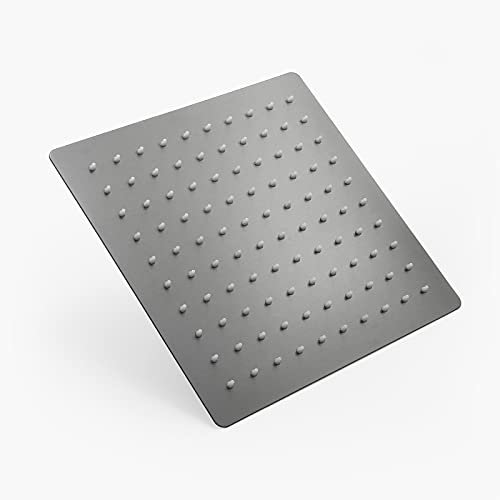 Regenduschkopf, quadratisch, 25,4 cm, ultradünnes Design mit Druckverstärkung, Ganzkörperabdeckung, Wasserfall-Regenduschkopf (30,5 cm, graue Option)