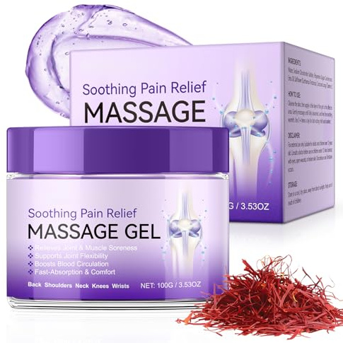 Soothing Massage Gel - Joint Massage Purple Gel, Natural Ingredients & Fast-Absorbing for Soothing Joint, Shoulder, Knee, Back & Muscle Stiffness
