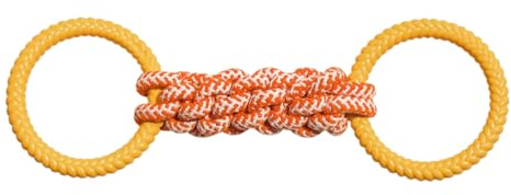 Hundespielzeug-Seil, aggressives Kauspielzeug, stabiles Zerr-Trainingswerkzeug, Zahnreinigung, Kauseil, hergestellt aus hervorragendem Gummi-Baumwoll-Material, 44 x 12 x 6 cm