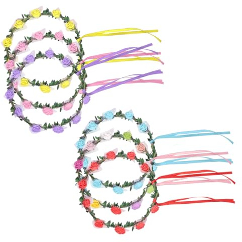PartyKindom 6 Stück-pack LED Blumenkranz Stirnbänder aus Eva Beleuchteter Haarschmuck für Mädchen Bequem und Einfach Anzuziehen für Geburtstagsfeiern und Konzerte