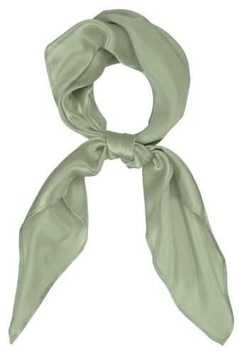sourcing map Fashion Scarves for Women, Silk Square Scarf Silky Satin Head Scarf Graceful Lightweight Hair Square Neck Scarves, Breathable Headband, 21 Inch x 21 Inch, Green