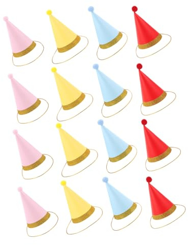 Abaodam 16 Stück Mini Geburtstagshüte Aus Papier Für Hundegeburtstagspartys Bunte Hüte Haustierhüte Für Hunde Katzen Geburtstagskappen Partyhüte Für Haustiere Happy Birthday Hüte