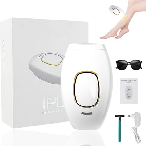 Geräte Haarentfernung, Epilierer Damen Laser Haarentfernung, Effektives Gerät zur Dauerhaften Haarentfernung Laser für Frauen und Männer, Epilierer für Beine, Arme und Gesicht (Weiß)