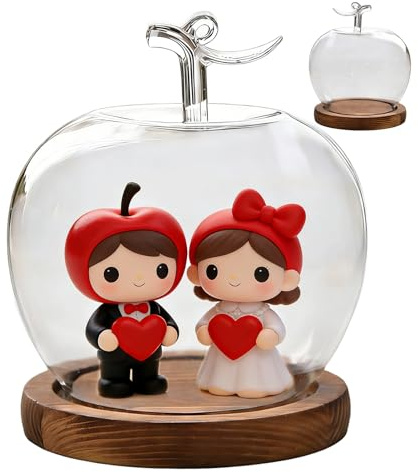 Glass Dome with Base - Fruit Shape Desktop Decor - Dustproof Jewelry Dome - for Collectors Home Office Retail Store Wedding Jewelry Collectibles Figures Dolls Dining Table Souvenirs