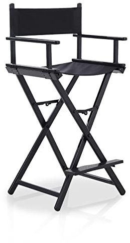 BTGGG Folding Directors Chair Professional for Makeup Artist, Heavy-Duty Chairs for Vanity Makeup Chair with Footrest, Tall Camping Chairs for Adults, Seat Height 77cm, Make Up Chairs