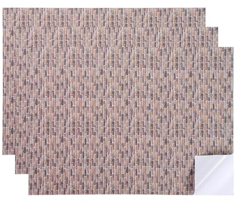 QUARKZMAN 3 Pcs Papel Tapiz para Casa De Muñecas 11.42 1:64 Tejas Autoadhesivas para Techo Suelos De Madera Papel Tapiz Pelar Y Pegar (Marrón Amarillo)