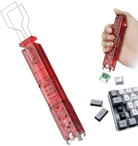 Tastenkappen-Abzieher – 2-in-1 Antirutsch-Tastenentferner, Edelstahl, mechanischer Spiel-Tasten-Extraktor, ergonomisches faltbares Werkzeug, Hot-Swap-fähige Tastenkappen-Entfernung zur Reinigung