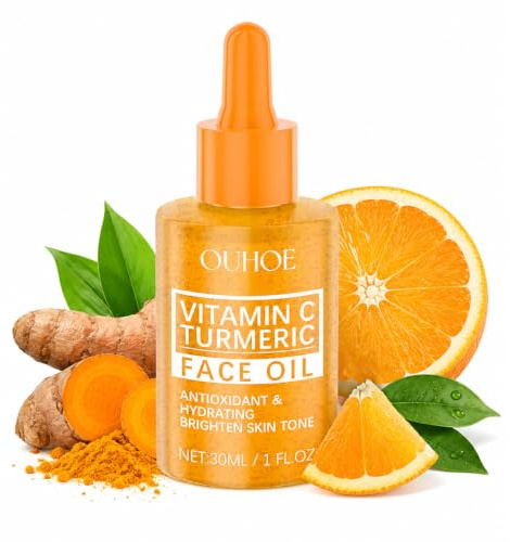 Vitamin C serum ansikte 30 ml, C-vitamin blekande serum mot pigmentfläckar, anti-aging ansiktsserum med VC niacinamid gurkmeja för en strålande hy, anti-rynk för alla hudtyper