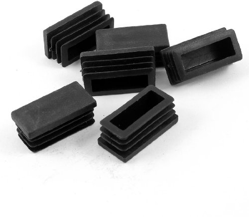 sourcing map 6 Stück Pfostenkappe Lamellenstopfen 20 mm x 40 mm Schwarz | Kunststoff Montage Endkappen, Rechteckig
