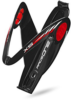 RaceOne.it - Portaborraccia Mod. X5 Gel Porta Borraccia per bicicletta ideale per Bici Race / MTB / Gravel / Trekking Bike. Inserto in GEL Antivibrazioni, ideale per Off-Road. Finitura LUCIDA. Colore NERO / ROSSO. 100% MADE IN ITALY