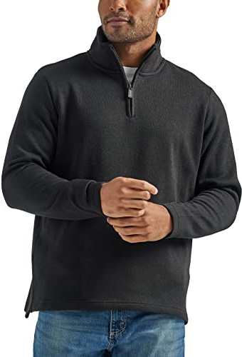 Long Sleeve Fleece Quarter-zip, Caviar, Large