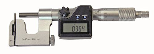 CNC QUALITÄT Digital Bügelmessschraube Messbereich 0-25 mm - für Rohrwände, Nuten und Stufen Messungen