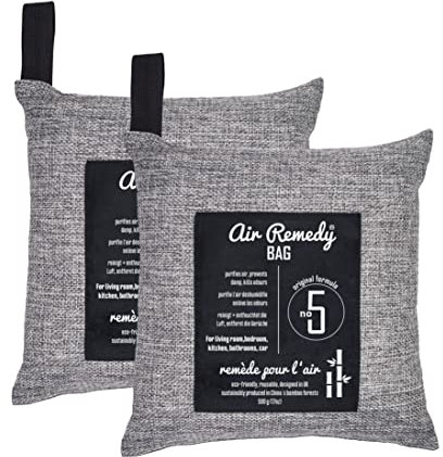 Air Remedy Bag Sistema di purificazione dell’aria a sacchetto, deodorante per la casa e la cucina, assorbe gli odori e l’umidità grazie al carbone attivo in bambù Moso che funge da deodorante naturale