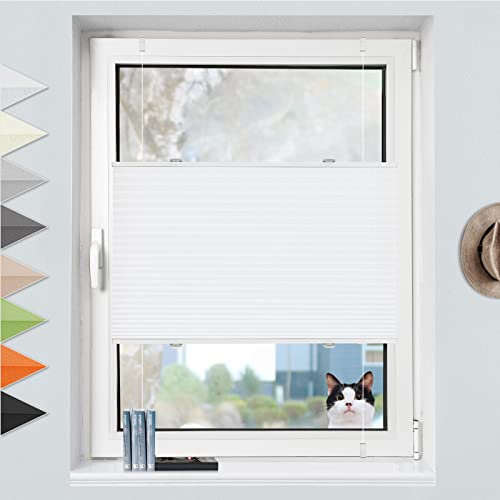 Doppelrollo Klemmfix ohne Bohren Blau 75x110cm klemmrollo Rollo klemmfix rollos für Fenster ohne Bohren