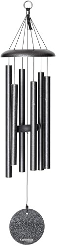 Corinthian Bells von Wind River – 68,6 cm silberfarbenes Windspiel für Terrasse, Hinterhof, Garten und Außendekoration (Aluminium-Glockenspiel)