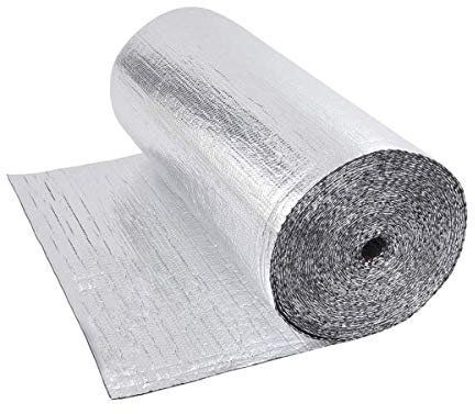 Dripex Isolante Termico 60cm x 10m, Isolante Radiatori di Alluminio Bifacciale a Bolle 4mm, Pannello Termoriflettente per Pareti dei Termosifoni, Porte, Finestre, Pavimenti, Tetti