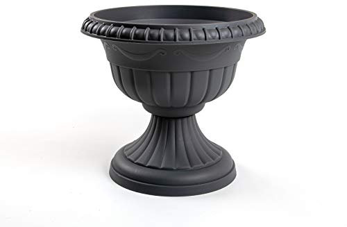 Formplastic Pflanzpokal Amphore Pflanzgefäß Blumentopf Pflanzkübel Blumenspindel Anthrazit Grau H 45 cm RG