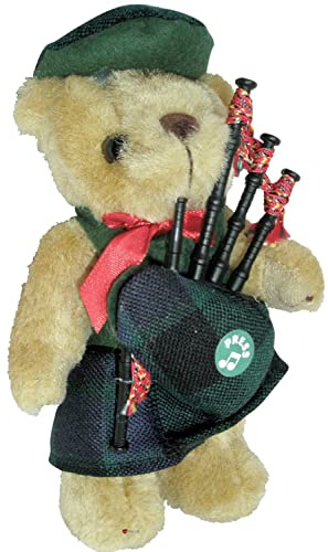 I LUV LTD Musikfigur Teddybär, Schottisches Geschenk für Mackay Tartan Clan, Hergestellt in Schottland