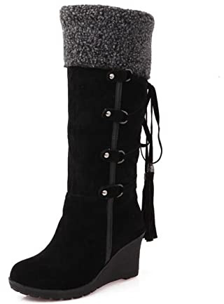 Susenstone Femmes Bottes De Neige Bottines Chaudes Bottines Chaudes ImperméAble Confortable ExtéRieur Anti-DéRapant ImperméAble Confortable Botte Courte Boots Bottines Automne d'hiver Vintage